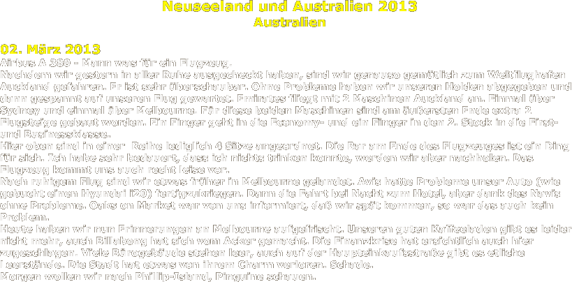 Neuseeland und Australien 2013