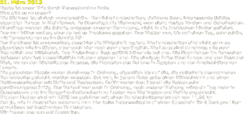 Neuseeland und Australien 2013